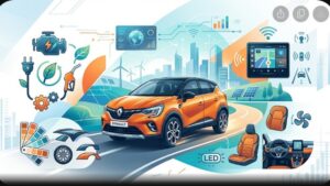 Современный кроссовер Renault Kaptur в профиль на светлом фоне для гида по модификациям