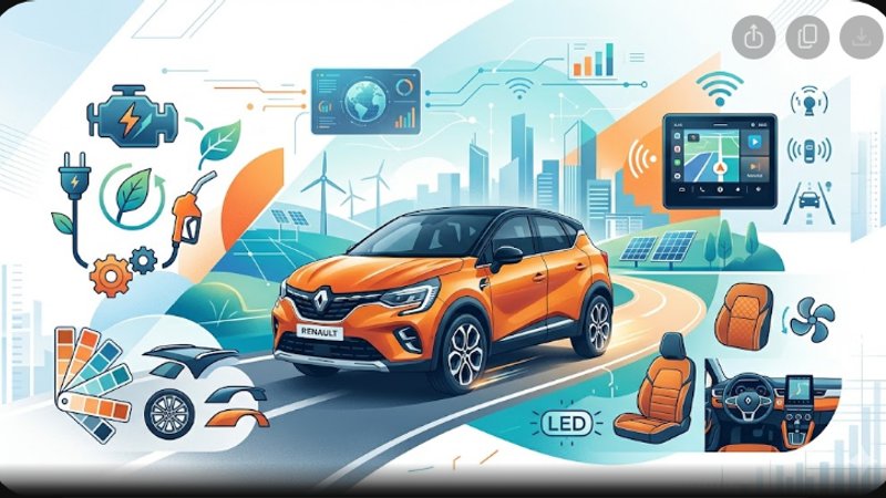 Современный кроссовер Renault Kaptur в профиль на светлом фоне для гида по модификациям